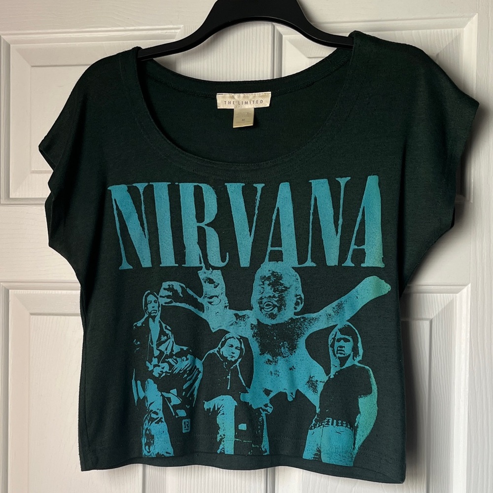 Nirvana Graphic Crop Top Vintage Handmade